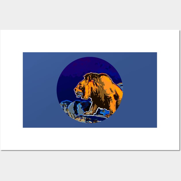 Night Lion Profile Wall Art by CANJ72